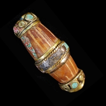 a-mongolian-bone-bead-decorated-with-brass-and-enamel_x7174b